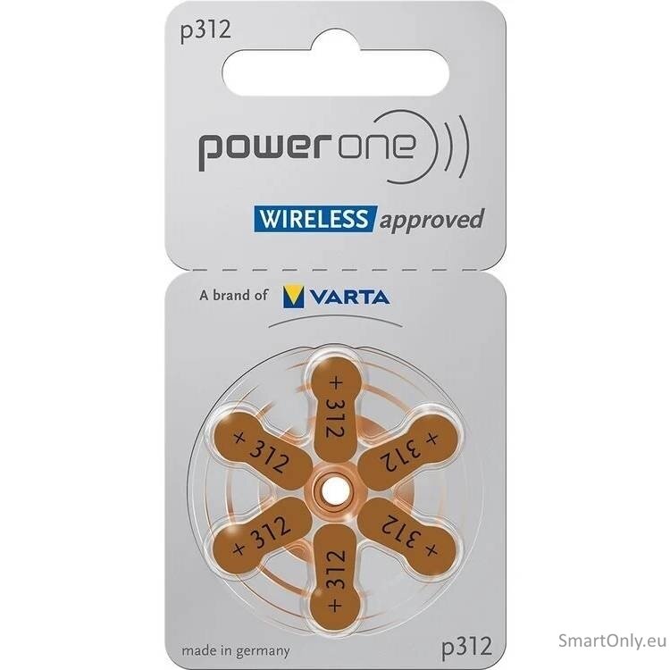 VARTA Power One 312 baterijos klausos aparatams 6 vnt. VARTA Power One 312 baterijos klausos aparatams 6 vnt.