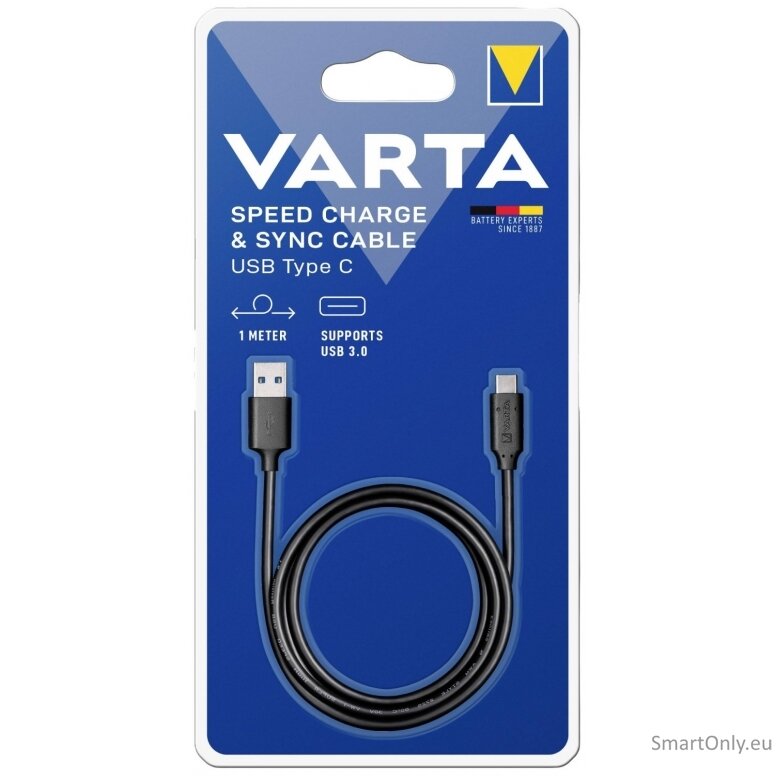 Varta Speed charge & sync cable USB Type C 57944 laidas Varta Speed charge & sync cable USB Type C 57944 laidas