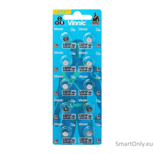 Vinnic G0 LR521 batteries 10 psc Vinnic G0 LR521 batteries 10 psc