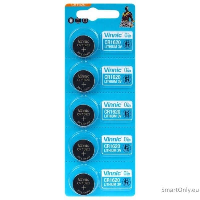 Vinnic CR1620 baterijos 5 vnt. Vinnic CR1620 baterijos 5 vnt.