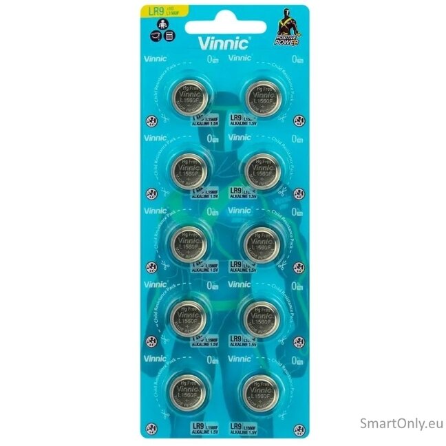 Vinnic LR9 L1560 625 EPX šarminės baterijos 10 vnt. Vinnic LR9 L1560 625 EPX šarminės baterijos 10 vnt.