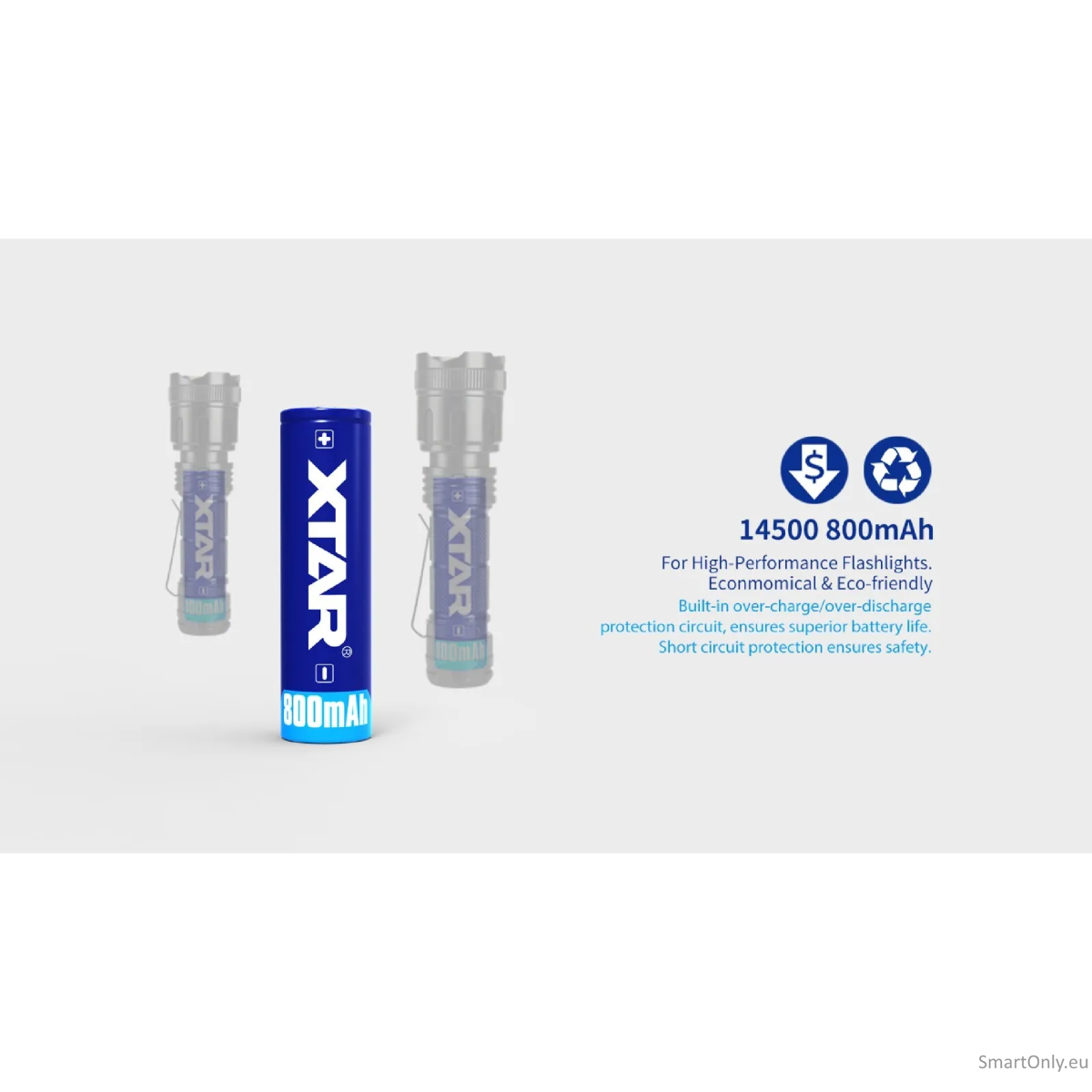 Xtar 14500 įkraunama baterija 800 mAh 3