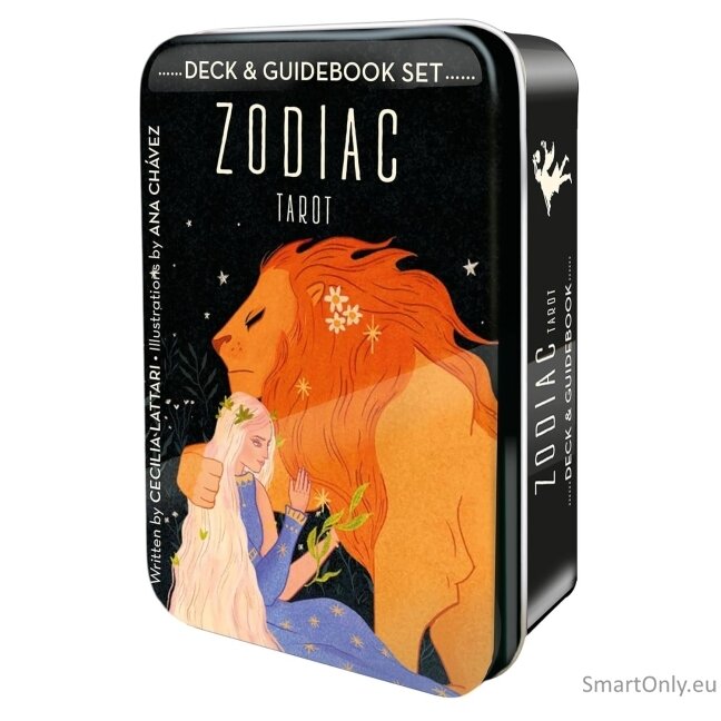 Zodiac Taro kortos ir knygelė metalinėje dėžutėje US Games Systems 10 Zodiac Taro kortos ir knygelė metalinėje dėžutėje US Games Systems 10