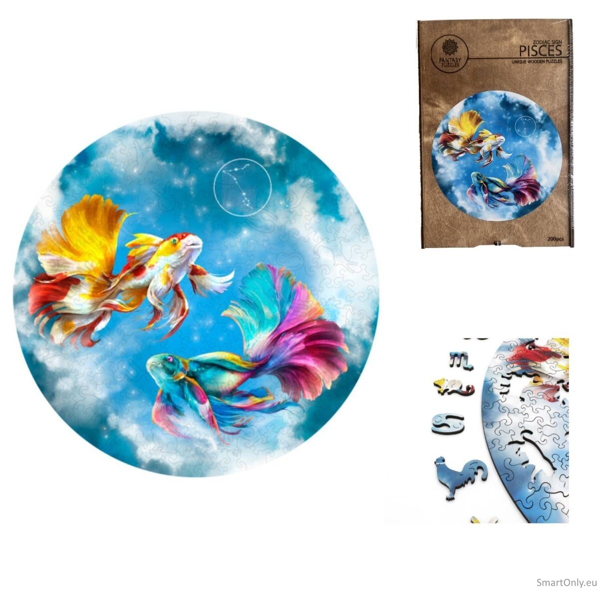 Žuvys (Zodiakai) Dėlionė Iš Medžio (200 detalių) Fantasy Puzzles Žuvys (Zodiakai) Dėlionė Iš Medžio (200 detalių) Fantasy Puzzles